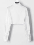 Fongt Casual White Top Lady 2025 New French High-End Long-Sleeved Short-Sleeved Women's