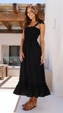 Fongt Fresh And Sweet Simple Solid Color Sling Dress-88204-Outfit