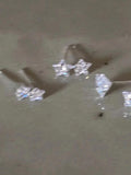 Glittering Zircon Mini Star Earring-Outfit