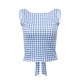 Fongt Summer New Women's Hot Girl Thousand Bird Case Bow Strap Temperament Slim Vest
