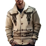 Fongt Men's Wear Jackcase Knitted Coat Long-Sleeved Collared Cardigan Sweater Man