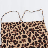New Spring Animal Print Silk Satin Back Halter Dress-Outfit