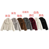Fongt Women's Thick Lamb Fur Black Coat Women's Winter 2025 New Fur