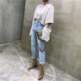 Woman Casual Harem Jeans Streetwear Denim Pants Trousers Slouchy Jeans