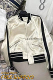 Fashion High Quality Color Contrast Baseball Uniform Jacket Unisex Long Sleeve Zipper Jogger Coat For Ladies