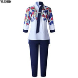 Two 2 Piece Set African Clothes Africa 2021 Dashiki Fashion Print Dresses Suit Bazin Top Pants Elastic Party Plus Size