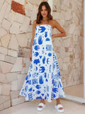 Fongt Women's Dress Print Bra Boobs Long Dress Sexy Fashion Holiday 8025