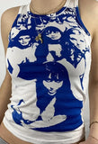 Vintage Girl Graphic Crop Tank Top-Outfit