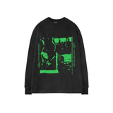 Hippie Grunge Green Tshirt Oversized Gothic Techwear Long Sleeve T Shirts Female Harajuku Punk Streetwear Tops