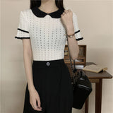 And Sexy T-Shirt Girl Summer New Pure Sweet Hottie Short-Sleeved Temperament Flying Short-Sleeved