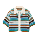 Fongt 2025 New Crochet POLO Shirt Knitted Knitted Blouse Shorts Set B62049