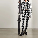 QUALITY Newest 2023 Winter Designer Parka Coat Women's Lion Buttons Houndstooth Printed Down