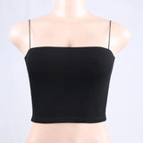 New Fashion Women Spaghetti Strap Crop Top Sexy Bodycon Sleeveless Cami Tube Top Basic Plain