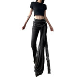 2024 Summer New Women's Fashion Trend Design Feeling Rivet Micro-Sleeker Casual