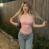 Pink Strappy Crop Top-Outfit