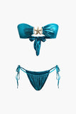 starfish decoration ruffles bikini set with