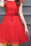 Fashion Square Collar Solid Color Hollow Out Waist Lacing A-line Dresses 2023 New Chic Bow Women Evening Party