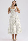 Fongt New Summer Sling Dress Fashion Print Hanging Neck Lace Dress