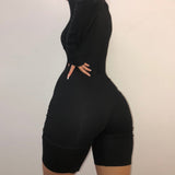 2021 New Arrival Women's Spring Black Sexy Shorts Set Tight Casual LONG SLEEVE