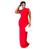 Fongt Women's Spring And Summer Explosion Of Sleeveless Back Open Fork Folded Tight Dress