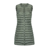 2024 New Light Down Jacket Women In The Long Loose Thin Vest Coat Vest Button Fashion-Outfit