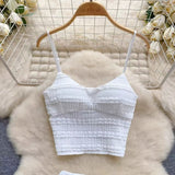 Fongt Gentle Wind Skirt Woman's New High-Waisted Hanging Cake Skirt Temperament Long Skirt Sling Vest Set