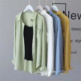 Fongt And Autumn Thin Shirt Outside The Women's Leisure Relaxed Long-Sleeved Chiffon Sunscreen Jacket 2025