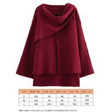 Fongt Women's Autumn New Asymmetric Scarf Short Loose Knit Coat