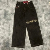 Year's Hot Classic Retro Y2K Loose Letter Jeans High Street Leisure Punk Style Is Wide.-Outfit