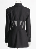 Advanced V-Neck Small Suit 2025 Summer New Temperament Design Girded Waist Splicing Coat