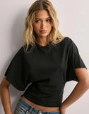 Fongt Korean Version Design Round Collar Collar Collar Short-Sleeved T-Shirt For The Summer New Simple And Pure Color Loose Top