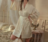 Fongt Pajamas Female Summer Lace Breast Pad Sling Ajaskirt Pajamas Set Bride Red Ice Silk Homewear