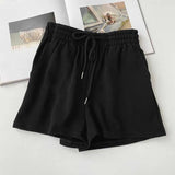 Fongt Black Wide Leg Pants Loose Casual Pants Children 2023 Summer New High Waist Show Thin Thin Shorts