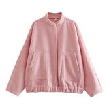 Fongt Women's INS Bursts With A Pocket Loose Pilot's Coat