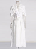 French Elegant Style Swing Dress 2025 New Fashion Temperament V-Neck Collage Flower Design High-Rise