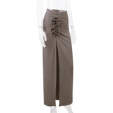 High Split Flower Maxi Skirt-Outfit