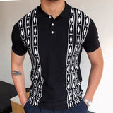 Fongt Men's Wear Summer Short-Sleeved Knitwear Collared Casual POLO Shirt Men's