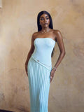 Fongt Spring/Summer New Hot Fashion Style Twisting Flower Fork Long Wool Dress LX0180