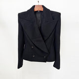 Fongt Early Autumn New Fashion Double Buckle Simple Body Cover Wool Jacket Jacket