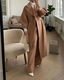 Women's Warm Long Overcoat Wool Blends Autumn Winter Thick Cashmere Double Breasted Jacket Blazer Female Woolen