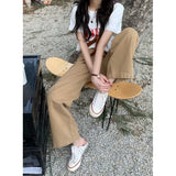 Fongt Hanging Jeans Women's Autumn Pants High Waist Slim Straight Pants Loose With Wide Leg Pants Pants-Outfit