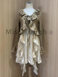 Vintage Two Piece Dress Set Women Summer Chiffon Elegant Kawaii Suit Female Korean Fashion Casual Fairy Dress Suit