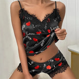 Satin Lace Trim Pajama
