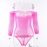 Fishing Net Mesh Full Sleeve Backless Slim Club Party