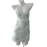 Fongt Retro Relief D'en Yarn Lace Slings Short Skirts Maids With Thin Green Fresh Pyjamas