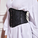 Gothic Corset Underbust Slimming Waist Trainer Corset Shapewear Women Modeling Strap Corselet Bustier Top Lace Up Pu Vest-Outfit