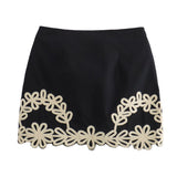 Fongt Summer New Women's Design Sense Fashion Set With Thin Embroidered Vest High-Waisted Trousers