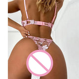 Floral Bra Set Women Transparent Bra Underwire + Panty 2021 Spring Sexy Underwear Sweet Lingerie Set