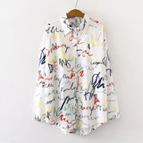 Print Blouse Women Autumn Turn-down Collar Long Sleeve Plus Size Office Elegant Ladies Shirts Casual Tops And