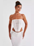 Fongt And Summer Hot New Sexy Trend Bare Back Tsets Coat Ass Long Skirt Knitting Set
